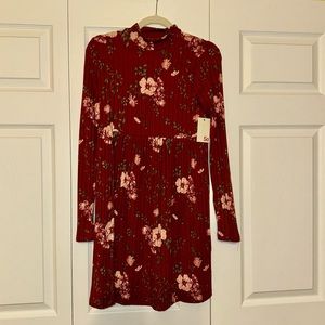 Burgundy Floral Dress